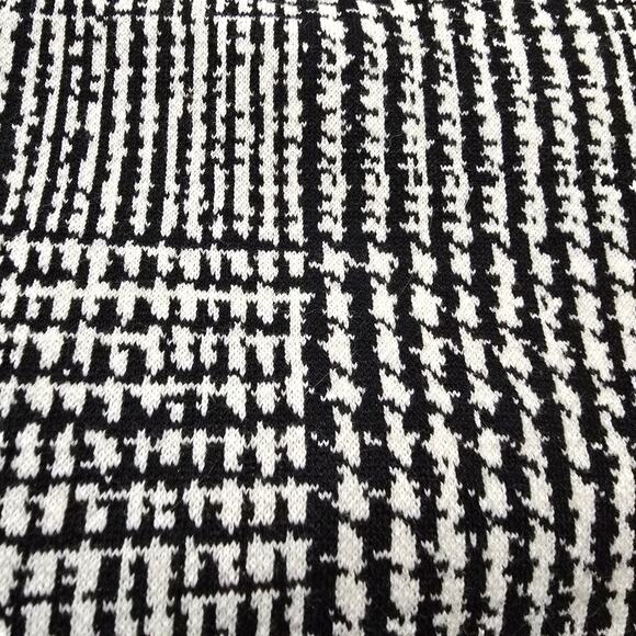 Talbots Textured Ponte Knit Houndstooth Pencil Skirt 12 black white high waist - Picture 4 of 9